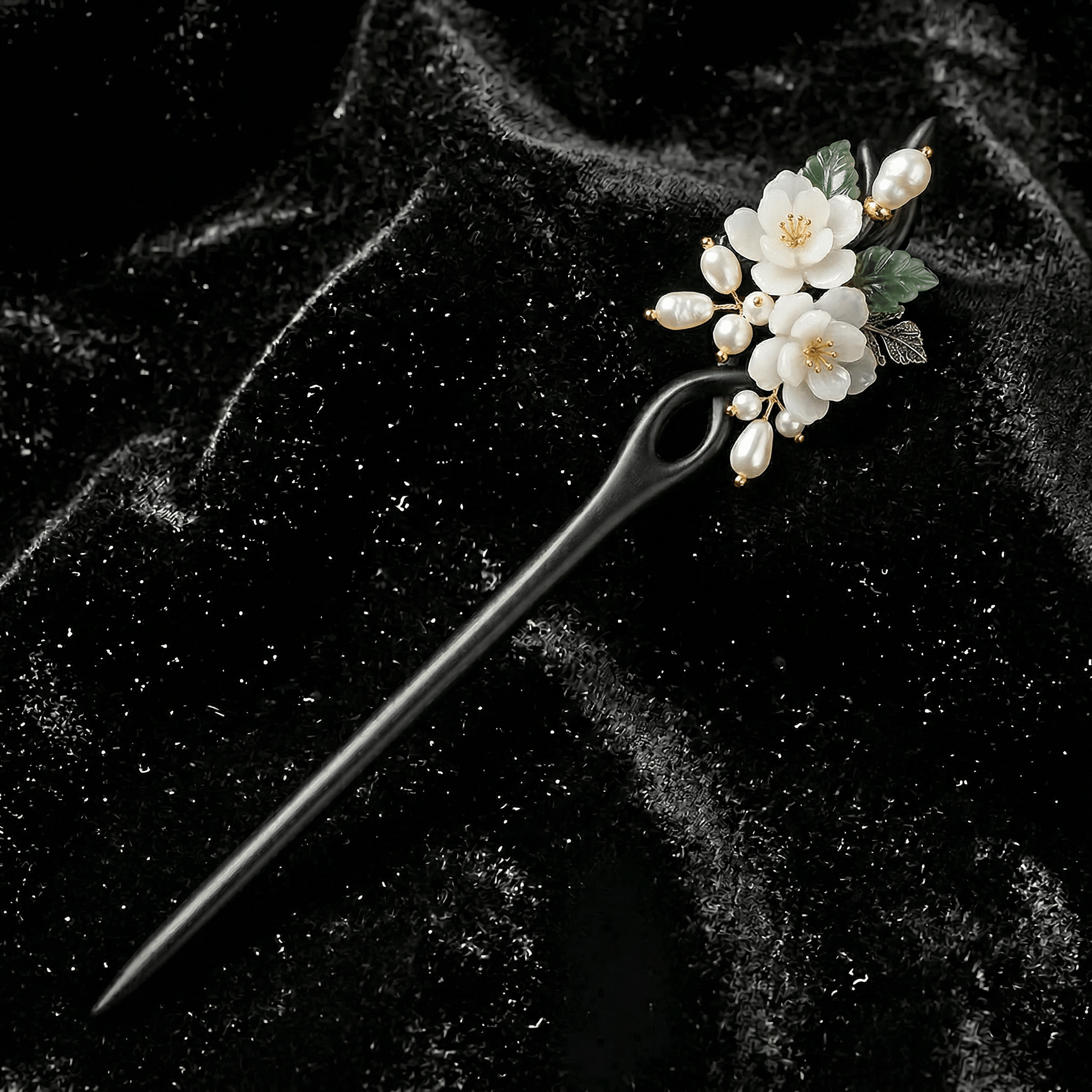 Handmade black sandalwood hairpins and hair accessories - FAZAN