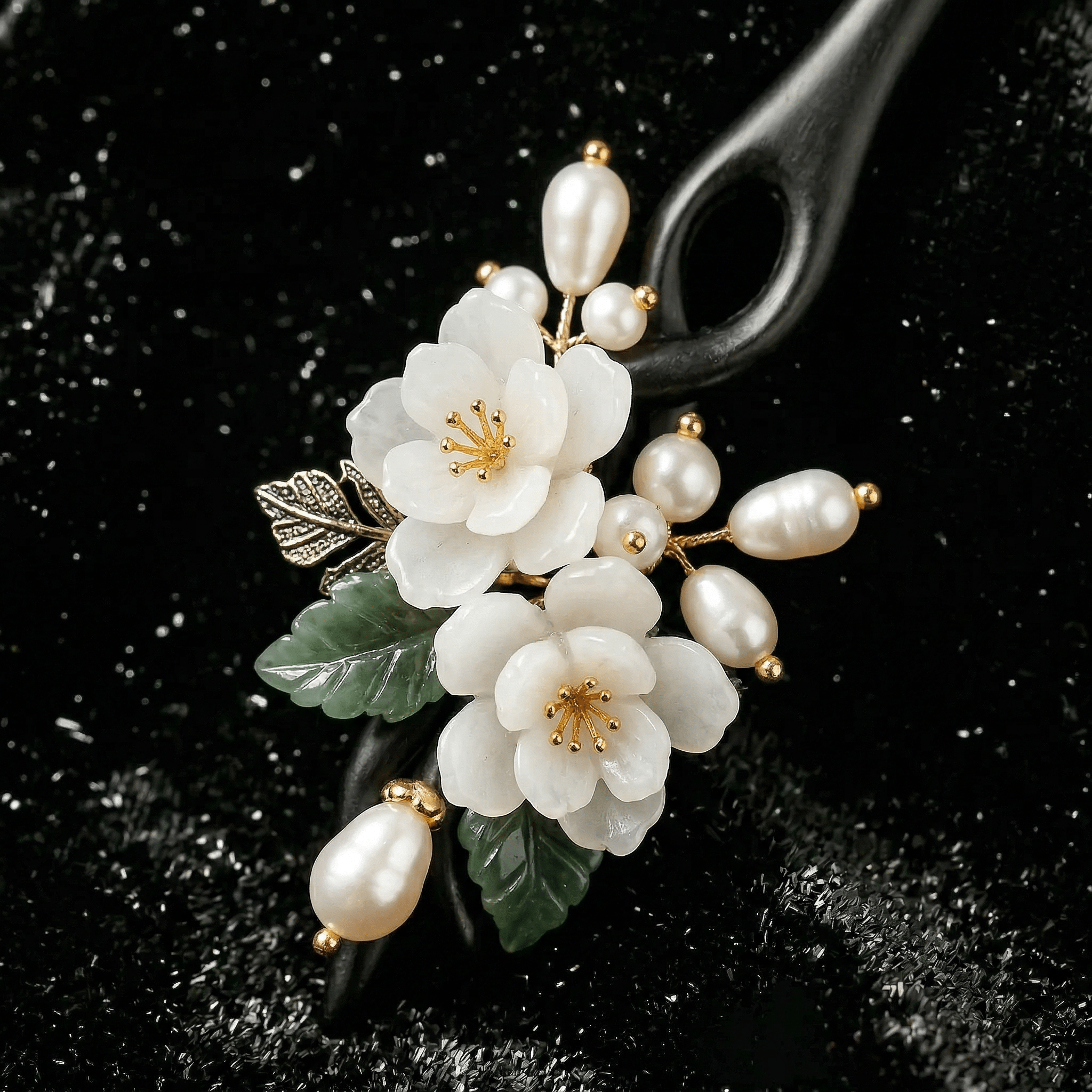 Handmade black sandalwood hairpins and hair accessories - FAZAN