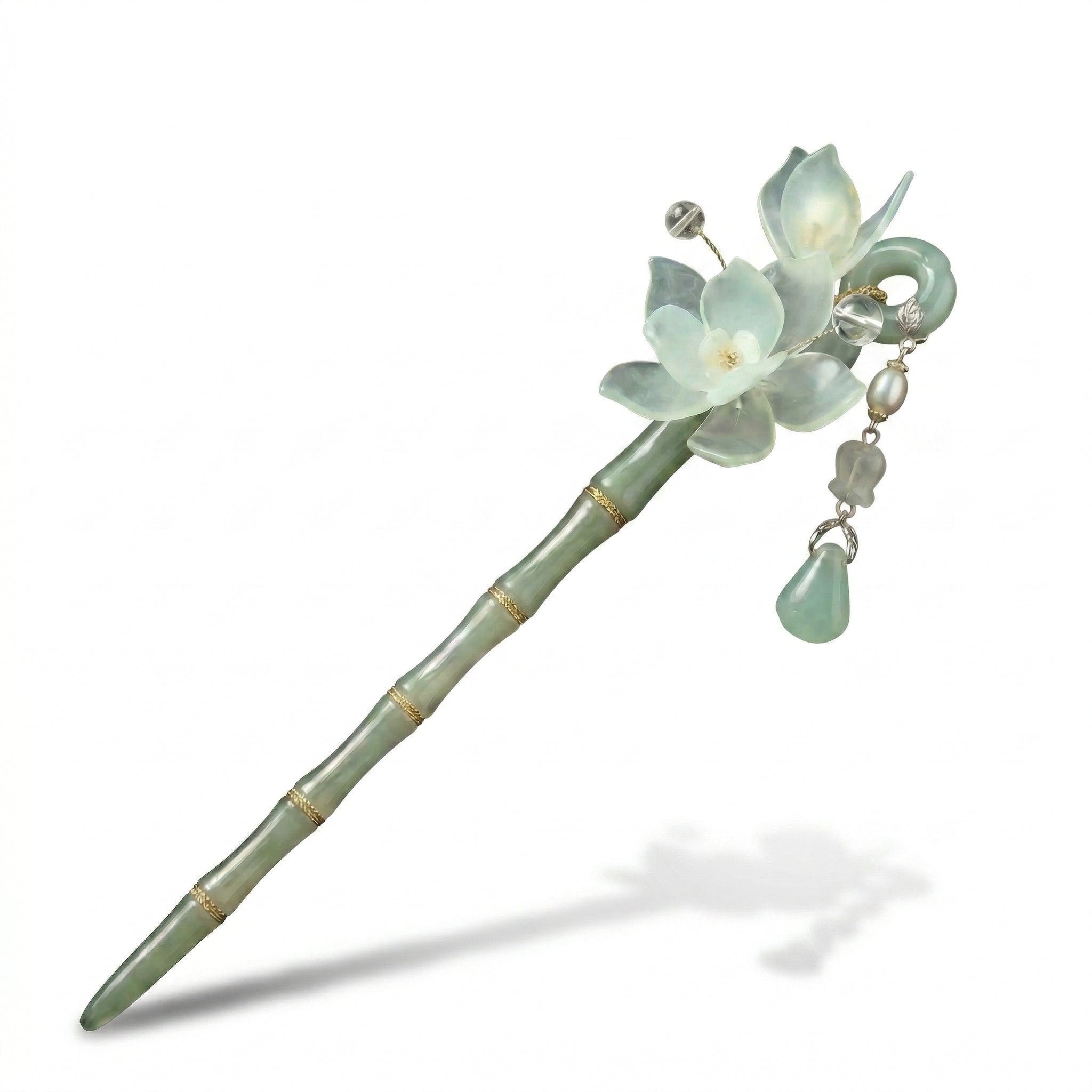 Jade Orchid Tassel Hairpin - FAZAN