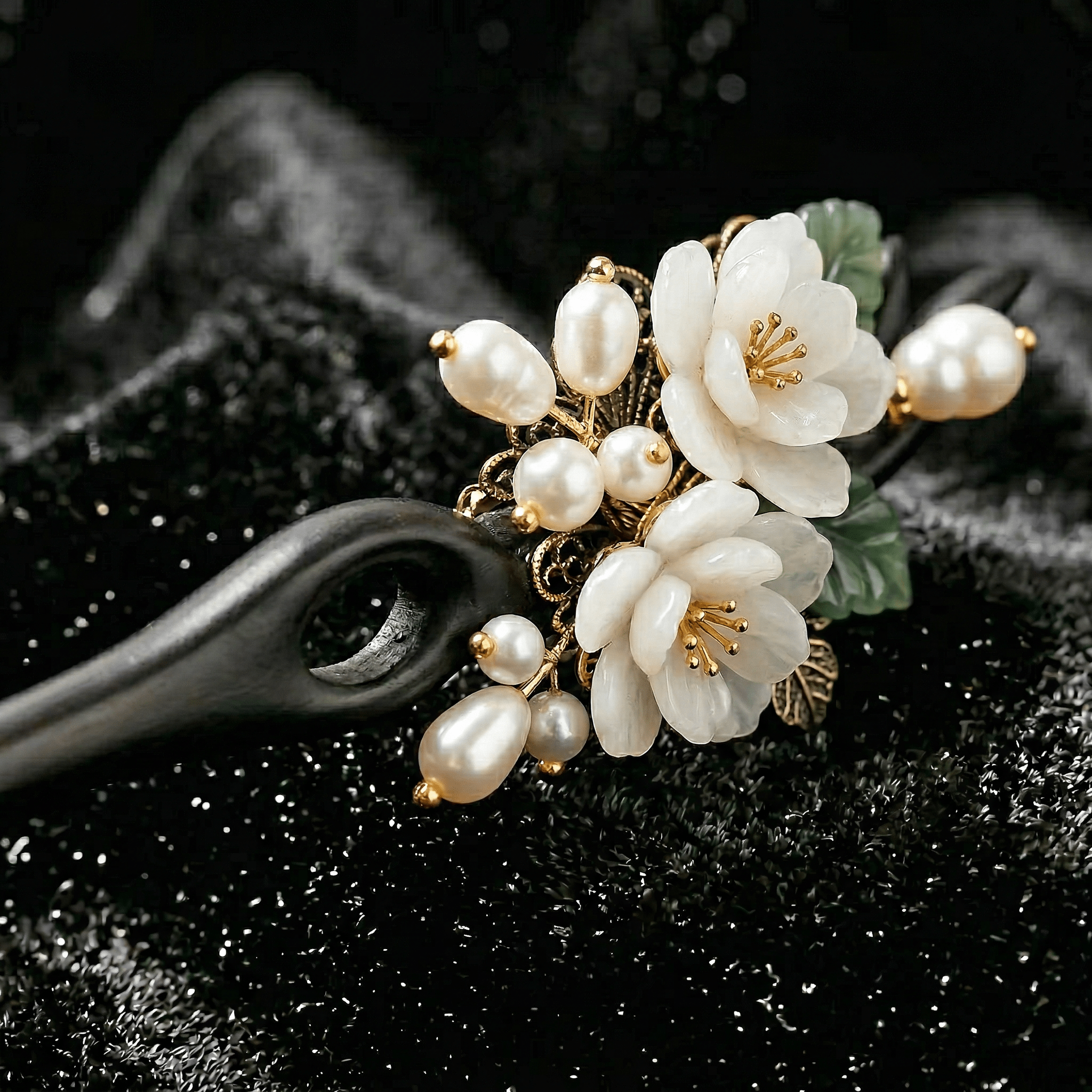 Handmade black sandalwood hairpins and hair accessories - FAZAN