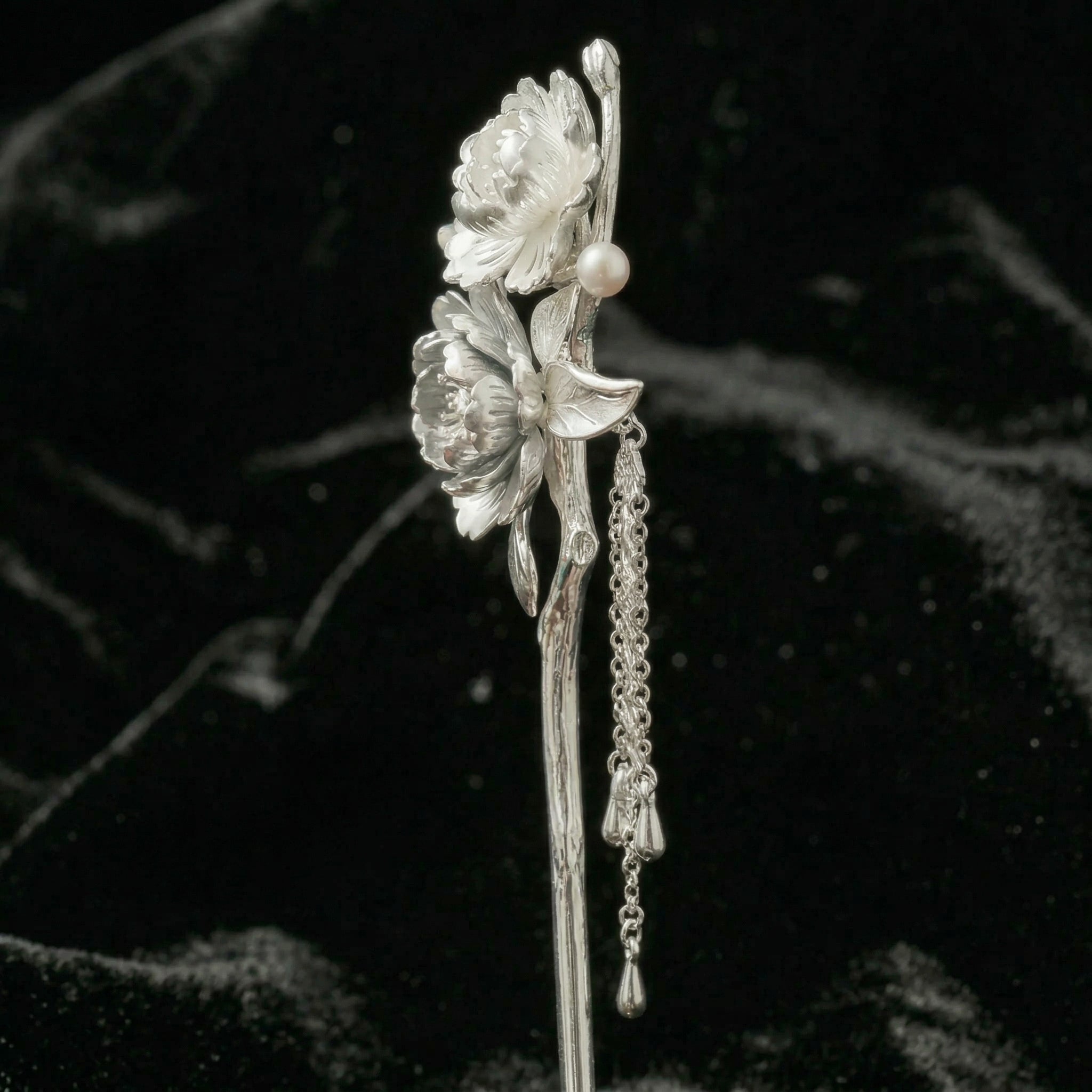 Antique hairpin with sterling silver tassel - FAZAN