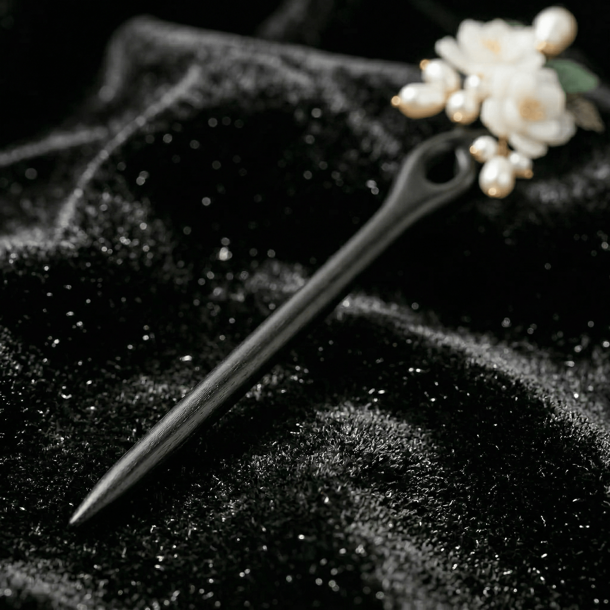 Handmade black sandalwood hairpins and hair accessories - FAZAN