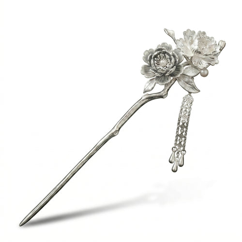 Antique hairpin with sterling silver tassel - FAZAN