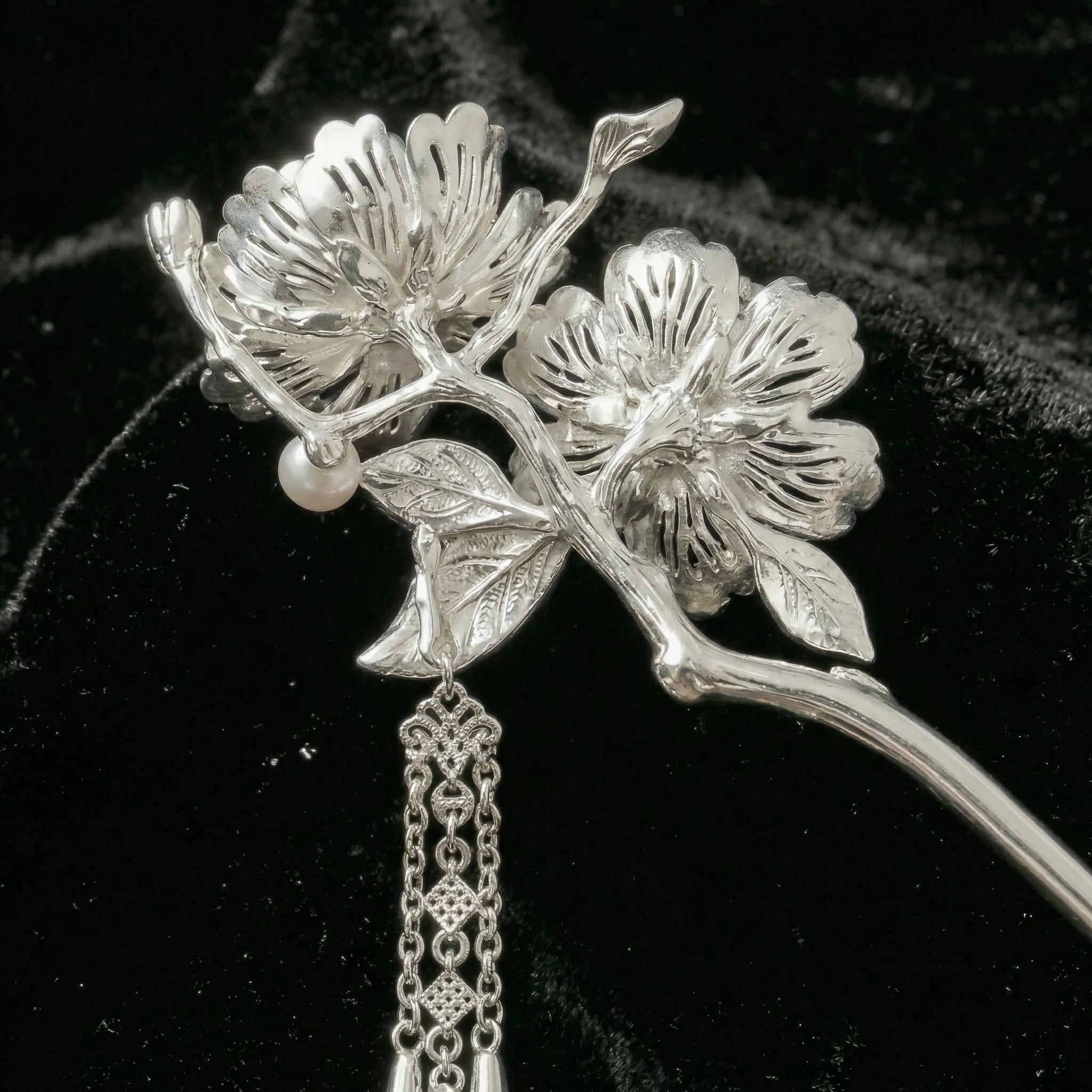Antique hairpin with sterling silver tassel - FAZAN